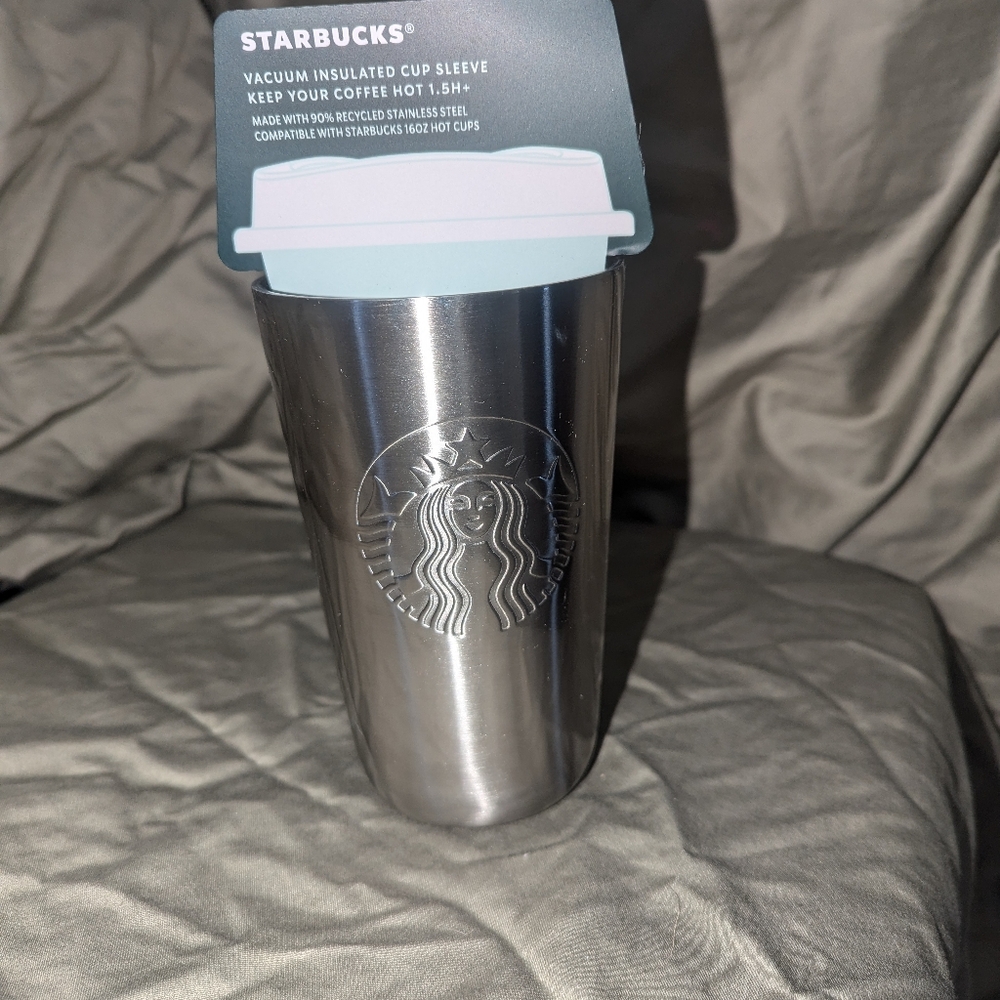 Starbucks Stainless Steel Cup Sleeve for Grande Keep Hot 1.5 Hrs + 90% Recycled